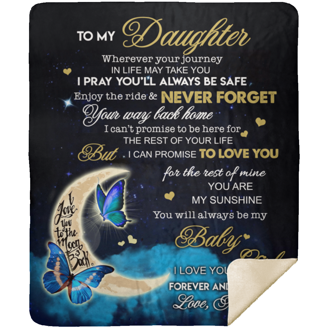 Daughter You Are My Sunshine | Premium Plush Blanket