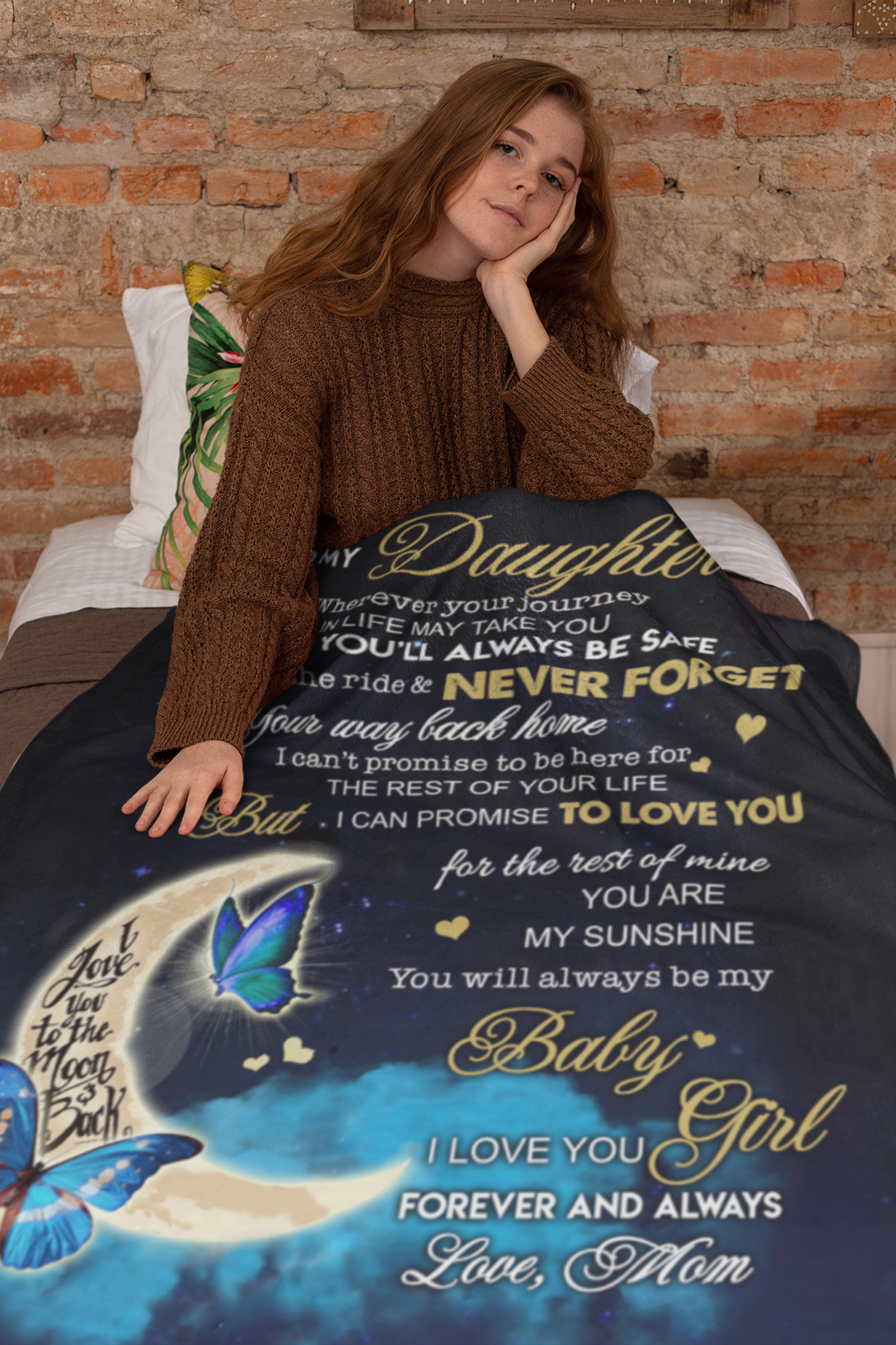 Daughter You Are My Sunshine | Premium Plush Blanket