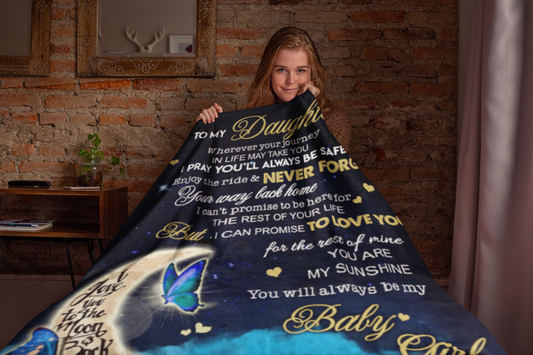 Daughter You Are My Sunshine | Premium Plush Blanket