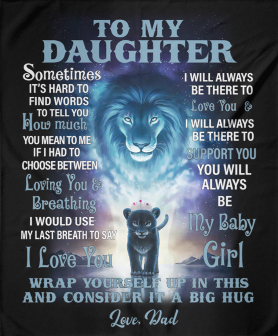 To My Daughter Lion From Dad | Premium Plush Blanket