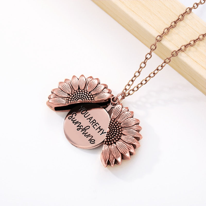 18K Sunflower Necklace / You Are My Sunshine Necklace