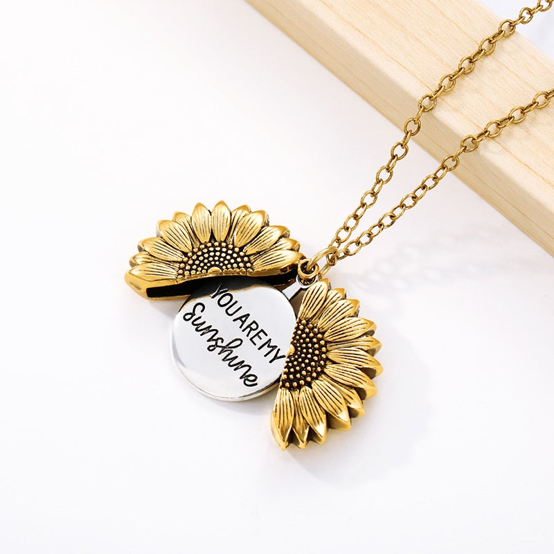 18K Sunflower Necklace / You Are My Sunshine Necklace