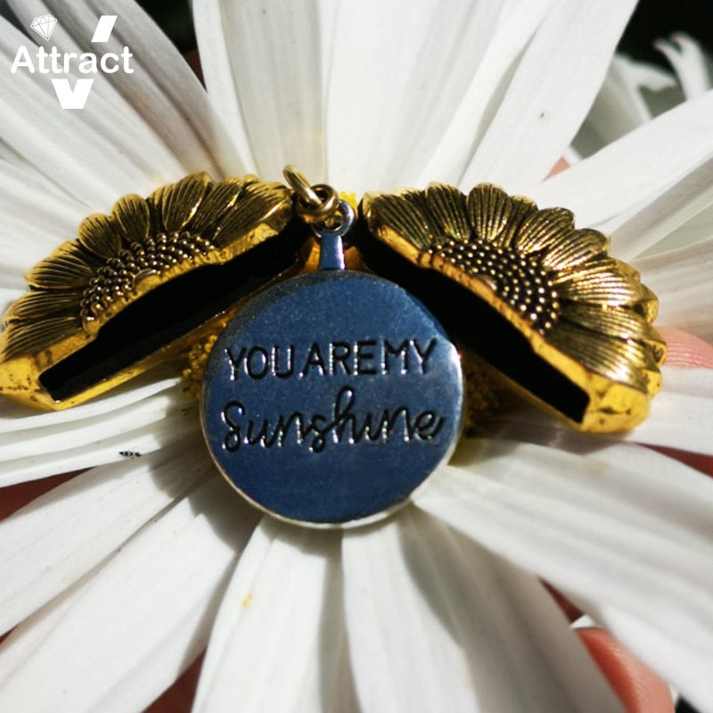 18K Sunflower Necklace / You Are My Sunshine Necklace