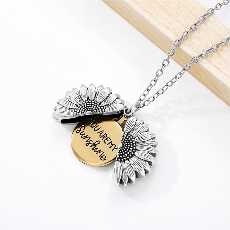 18K Sunflower Necklace / You Are My Sunshine Necklace