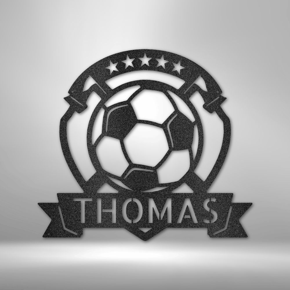 Soccer Plaque Monogram - Steel Sign