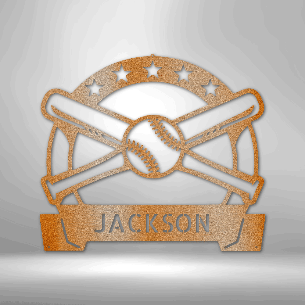 Play Ball Monogram - Metal Sign