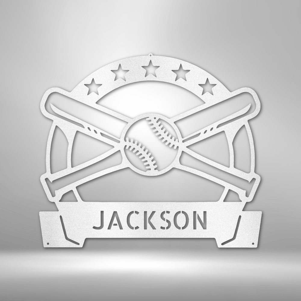 Play Ball Monogram - Metal Sign