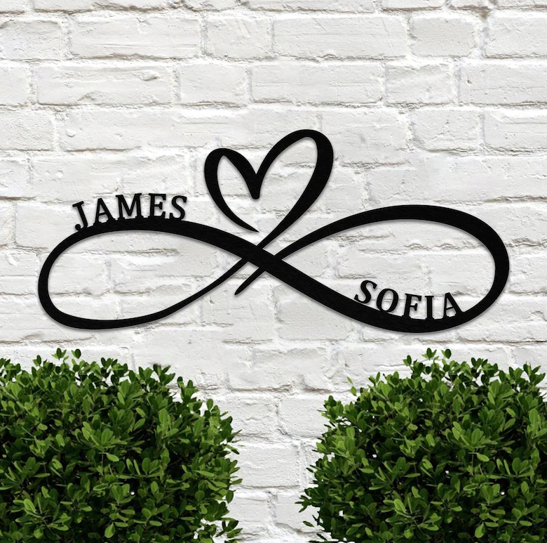 Customized Infinity Couples Monogram - Steel Sign