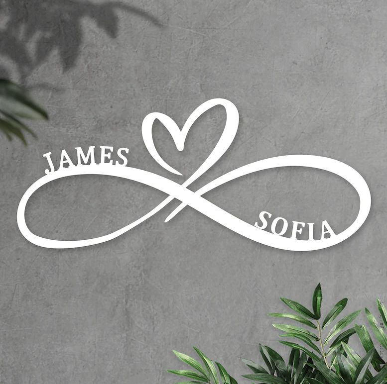 Customized Infinity Couples Monogram - Steel Sign