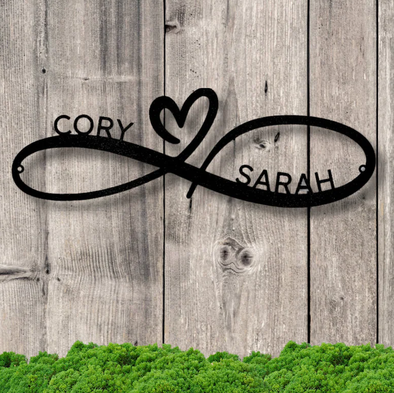 Customized Infinity Couples Monogram - Steel Sign