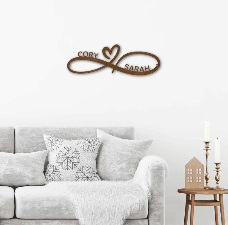 Customized Infinity Couples Monogram - Steel Sign