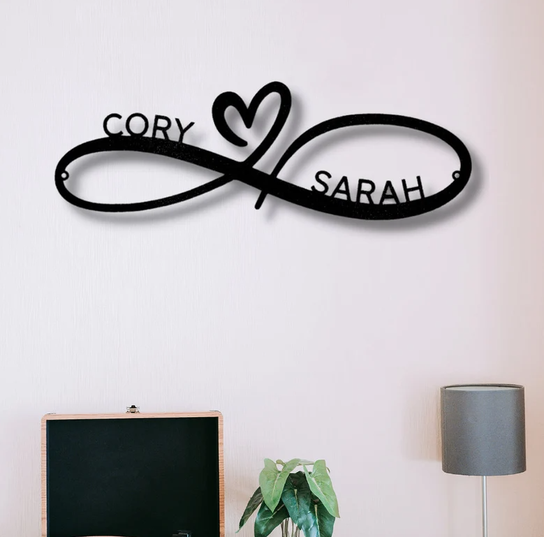 Customized Infinity Couples Monogram - Steel Sign