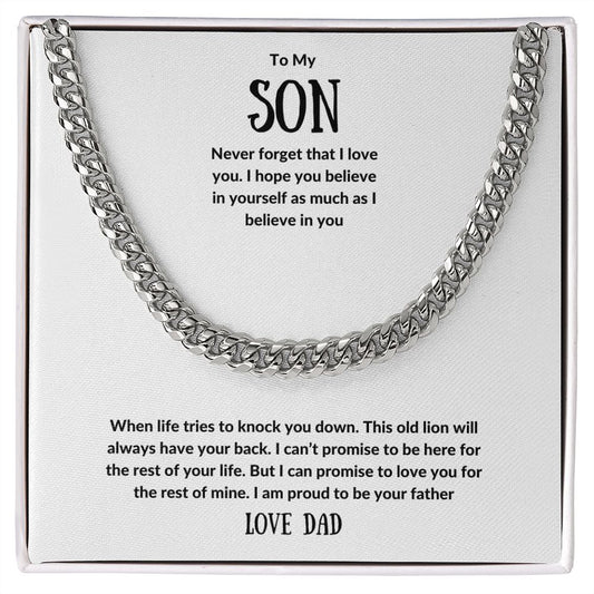 Son Never Forget that I Love You - Cuban Link Chain