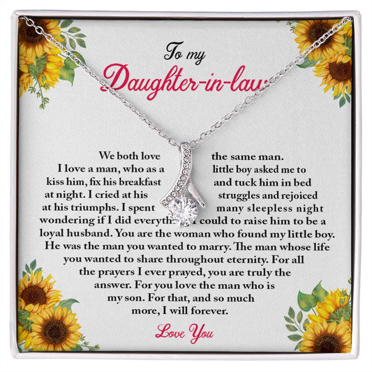 Daughter In Law Heart Message - Alluring Beauty Necklace