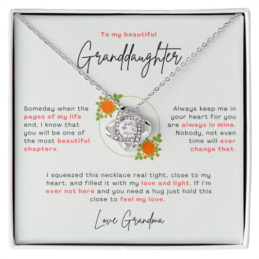 To My Beautiful Granddaughter "Love Grandma" Necklace