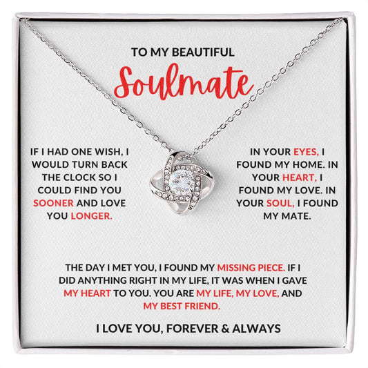 My Beautiful Soulmate My Best Friend Necklace (Red)