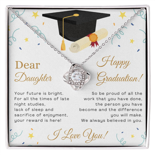Happy Graduation Daughter - I Love You Necklace