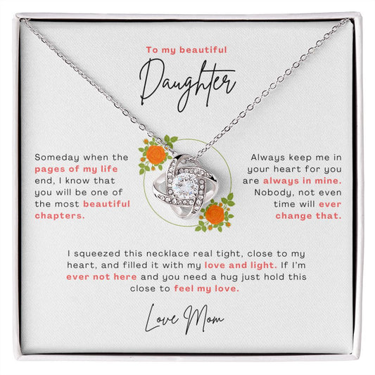 To My Beautiful Daughter Necklace (Love Mom)