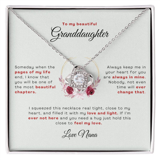 To My Beautiful Granddaughter - Feel My Love Necklace