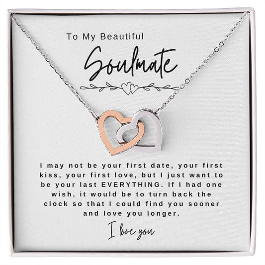 Soulmate I Would Turn Back the Clock Heart Necklace
