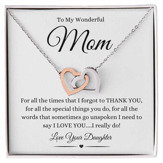 To My Wonderful Mom THANK YOU Necklace