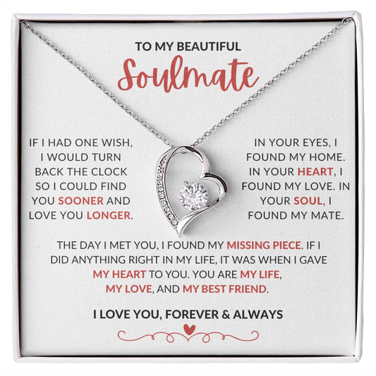 My Beautiful Soulmate My Best Friend Necklace (Heart)