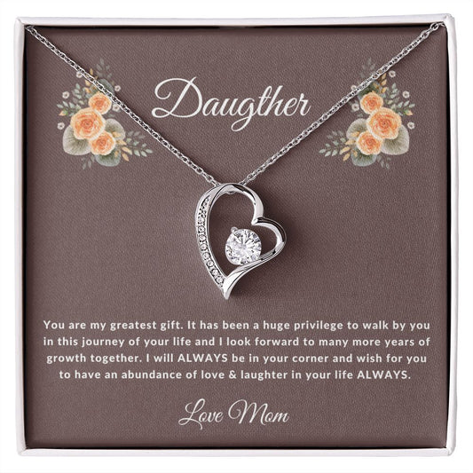 Daughter You Are My Greatest Gift Necklace (Brown)