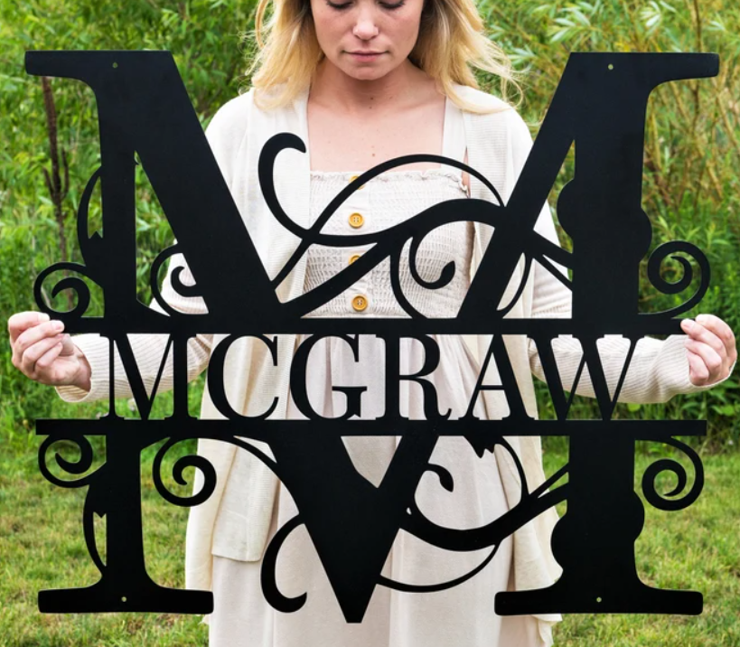 Split Letter Monogram - Steel Sign